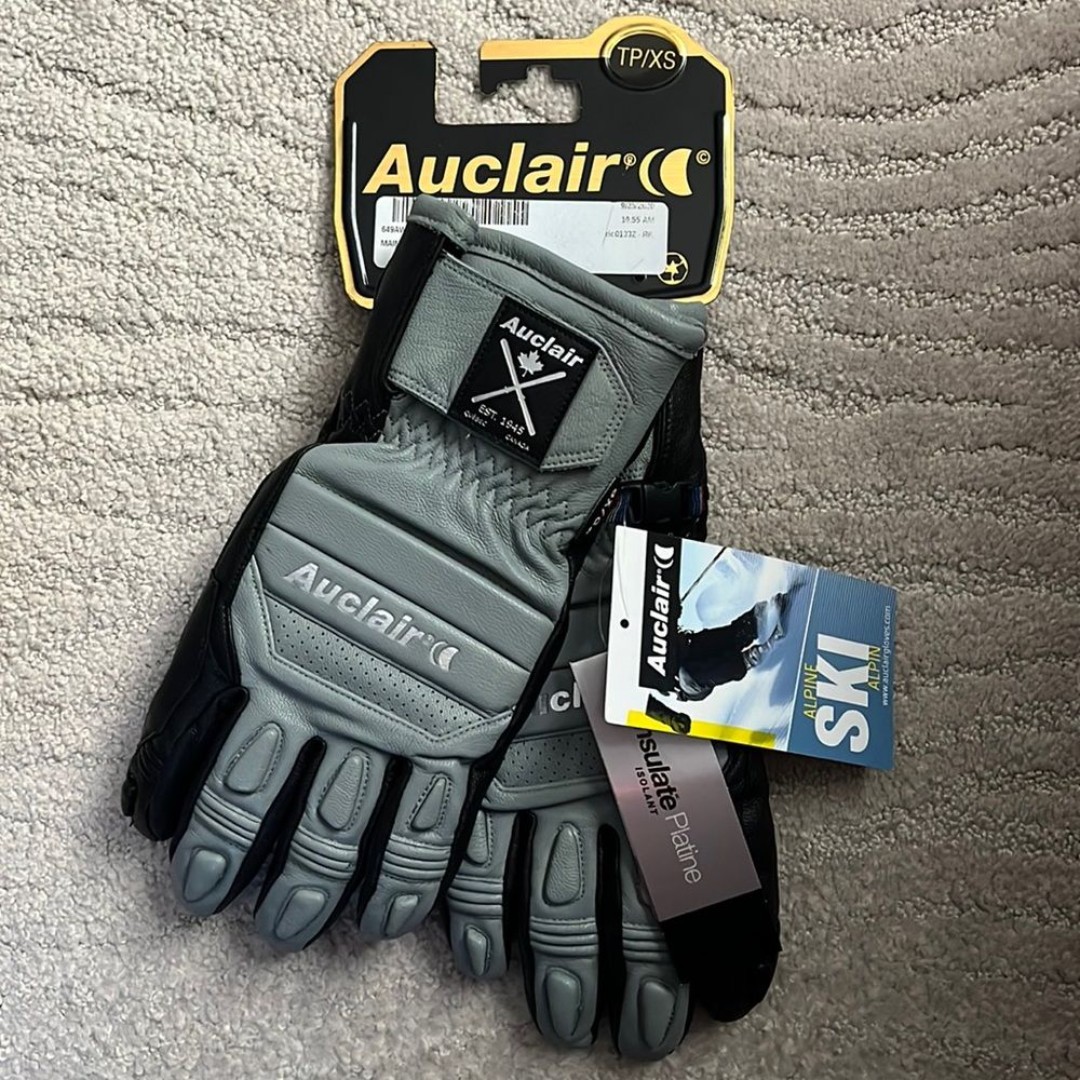 NEW AUCLAIR LEATHER SKI SNOWBOARD GLOVES THINSULATE PLATINUM SIZE XS