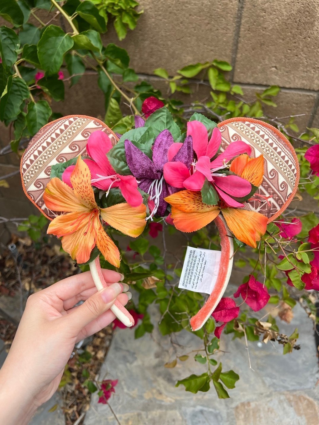 Disney Moana Floral Minnie Ears Headband Maui Tattoo
