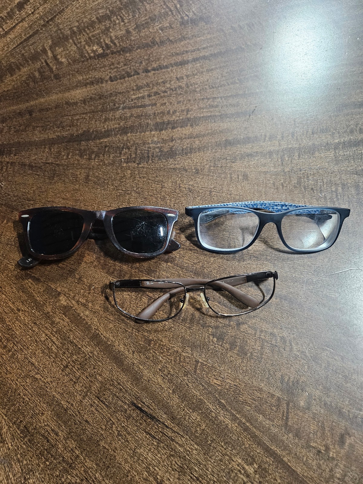 Ray Bans 8903 Blue Frames (VTG Rectangle Flight & B&L Wayfarer USA) Glasses Lot