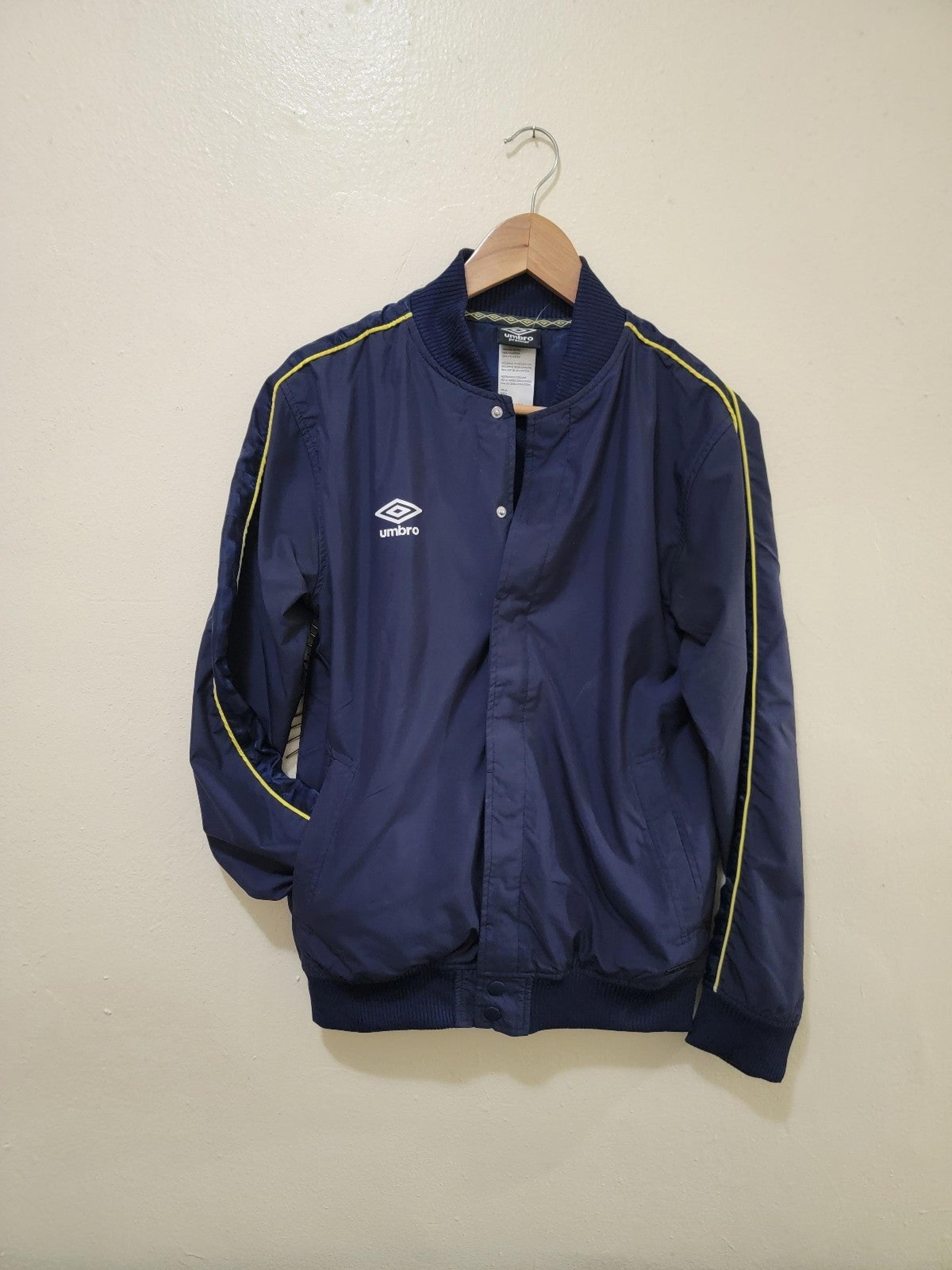 UMBRO MEN FLEECE JACKET SMALL S - TRACK SPORT JACKET BLUE SMALL | STRIPED