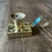 Vintage holding travel candle light w/match holder
