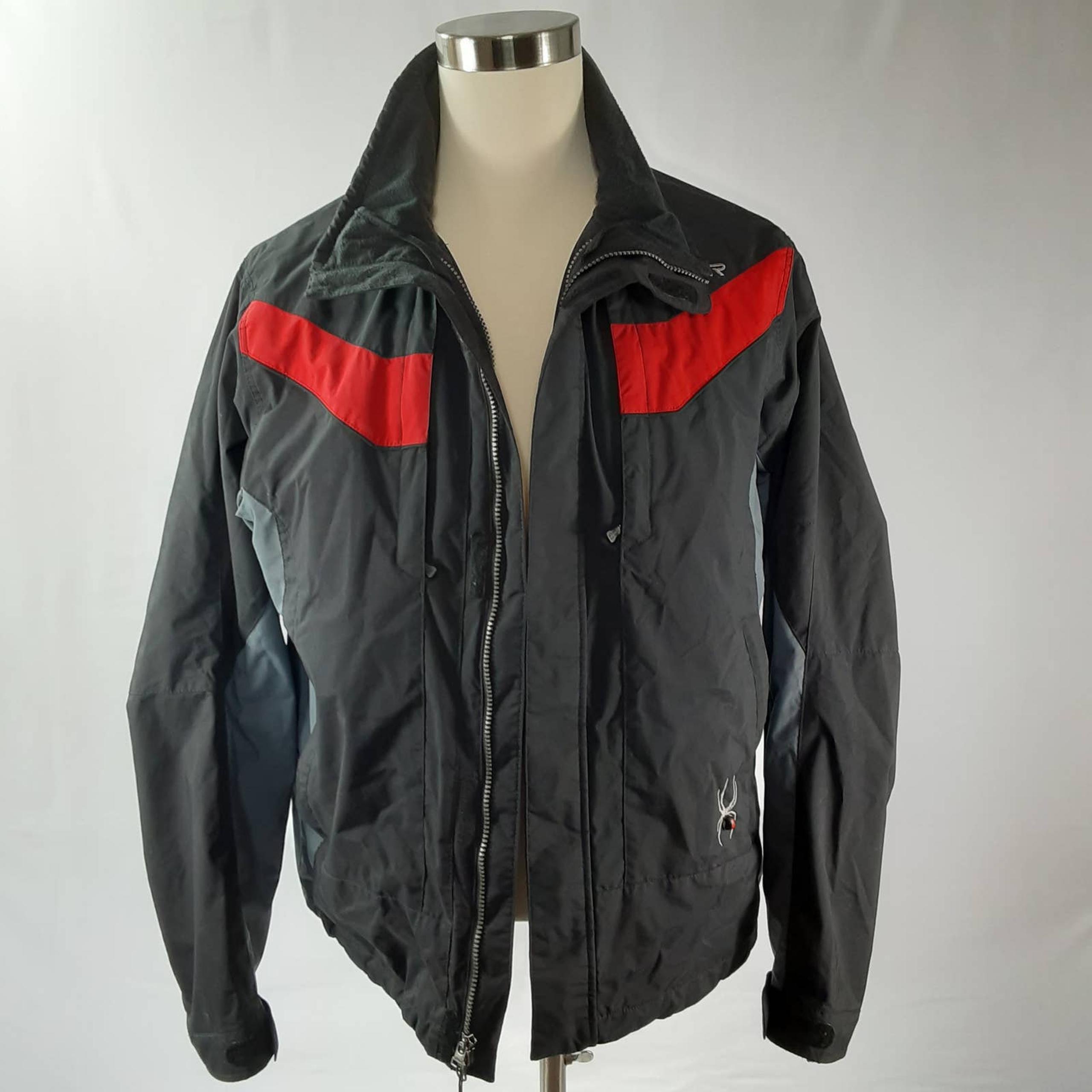 Spyder Escap Gray Black Red Zip Up Men's Jacket Size Large