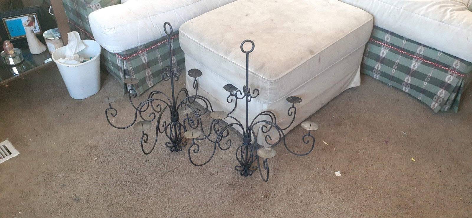Set of 2 Rod Iron Candle Chandlers