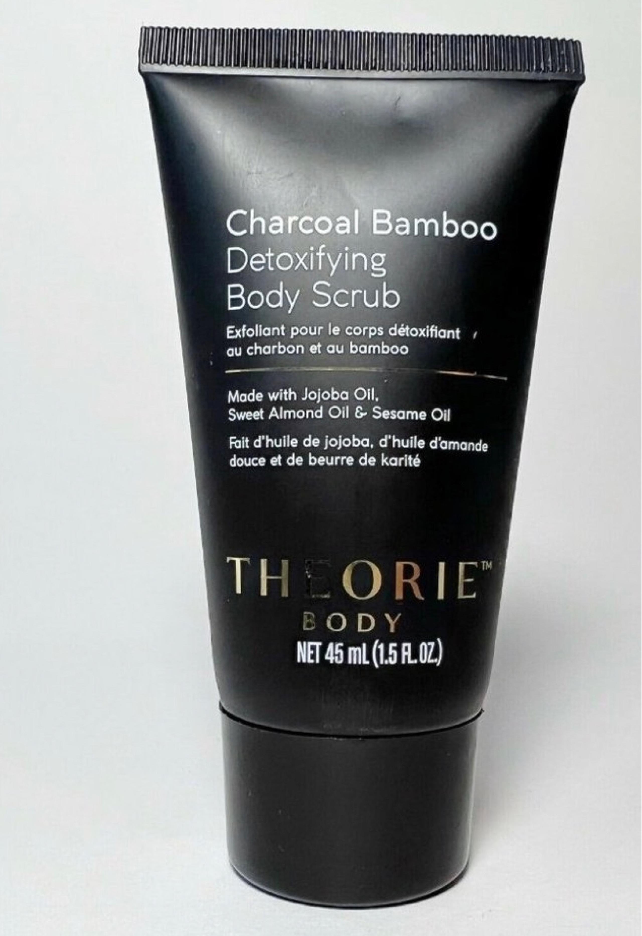 theorie body charcoal bamboo detoxifying body scrub