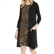 Women's Nordstrom Halogen Open Front Pocket Cardigan - Black - Size: XS -NEW