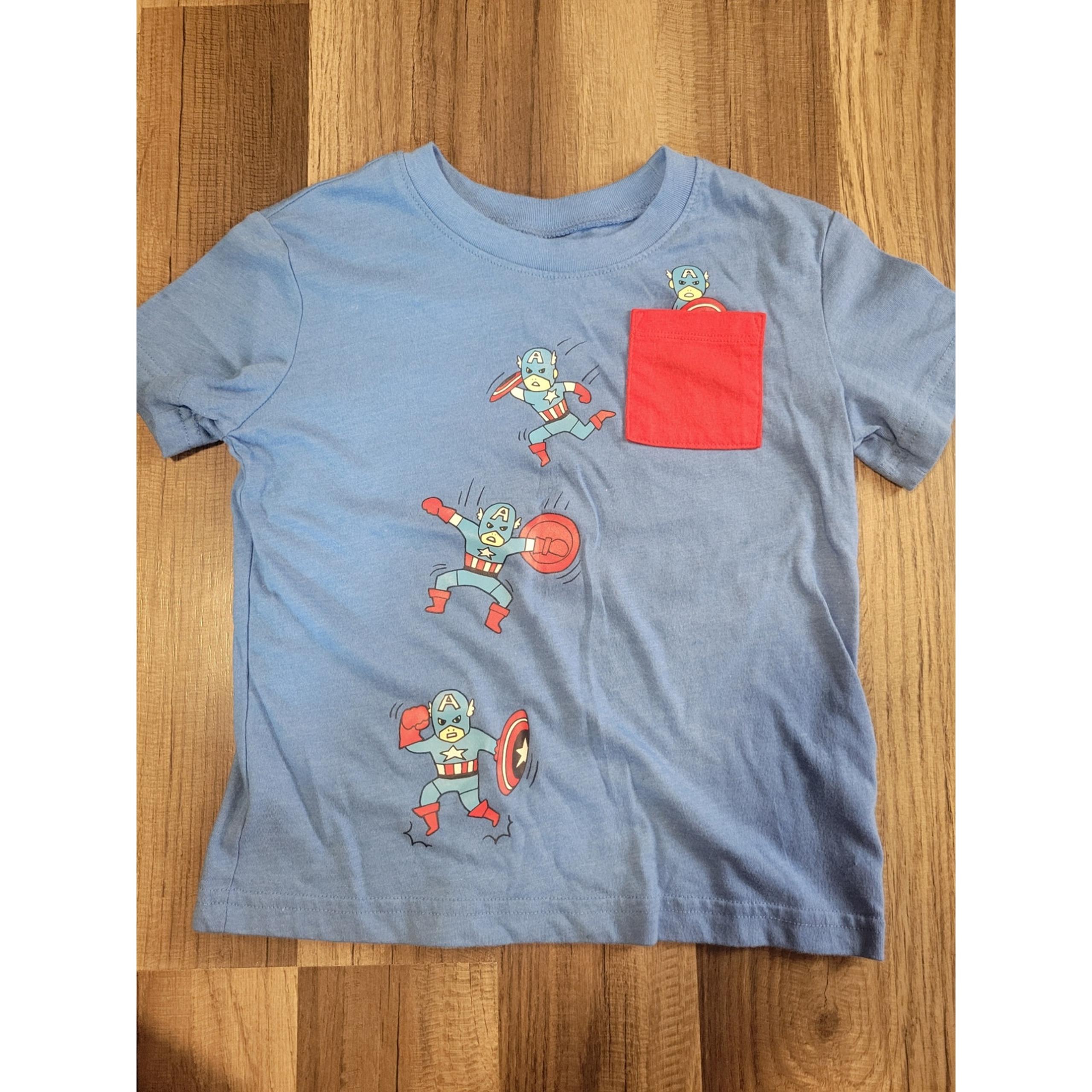 Jumping Beans Marvel Captain America Graphic Short Sleeve Tee Toddler Size 3T