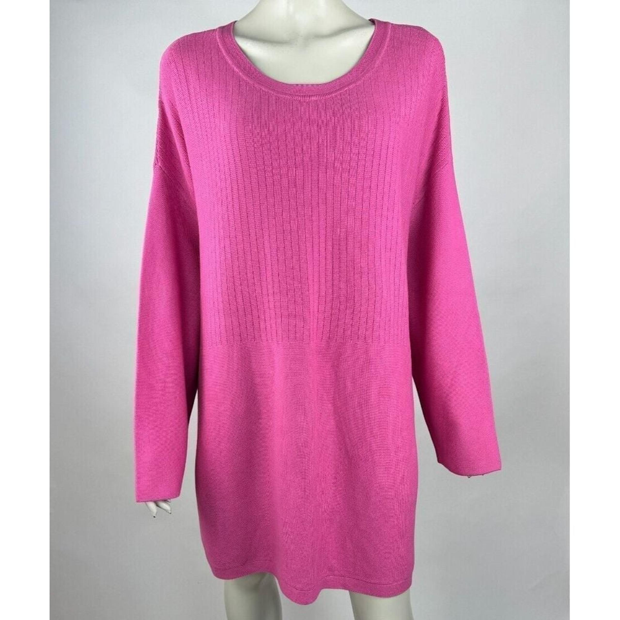 Talbots Cotton Tunic Sweater Women 3X NWT $90 Long Sleeve Scoop neck Stretch