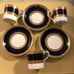 Three Crown Ducal colfax cobalt blue tea sets