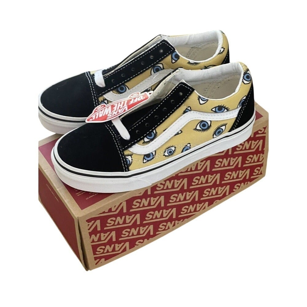 Vans Old Skool Sneakers Looking Glass Women's Size 5 Black Yellow New