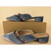Journee Collection Jewel Mule Sandals Womens 9.5 M Blue Velvet Heel Shoes NWB