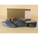 Journee Collection Jewel Mule Sandals Womens 9.5 M Blue Velvet Heel Shoes NWB