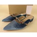 Journee Collection Jewel Mule Sandals Womens 9.5 M Blue Velvet Heel Shoes NWB
