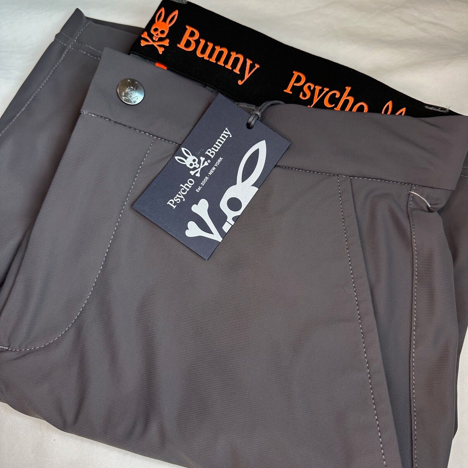 PSYCHO BUNNY Gladwin Sport Performance Shorts Magnet Gray Size 30