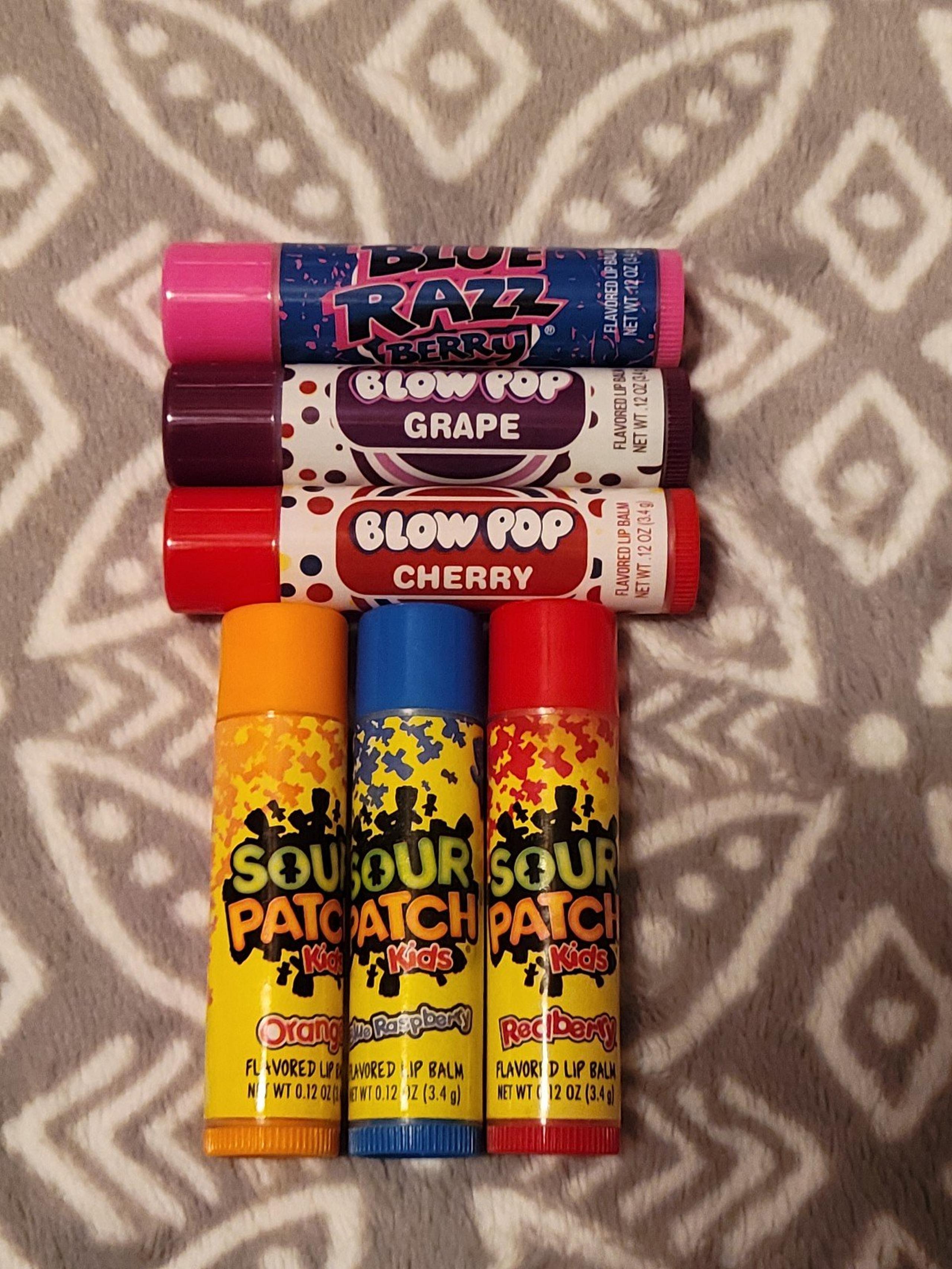 Set of 6 Blow Pop & Sour Patch Kids Lip Balms