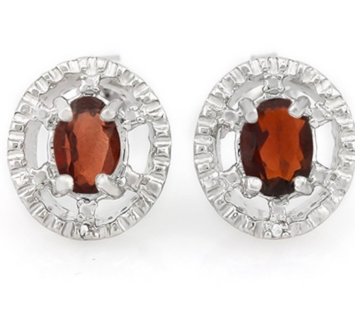 Garnet and Diamond earrings