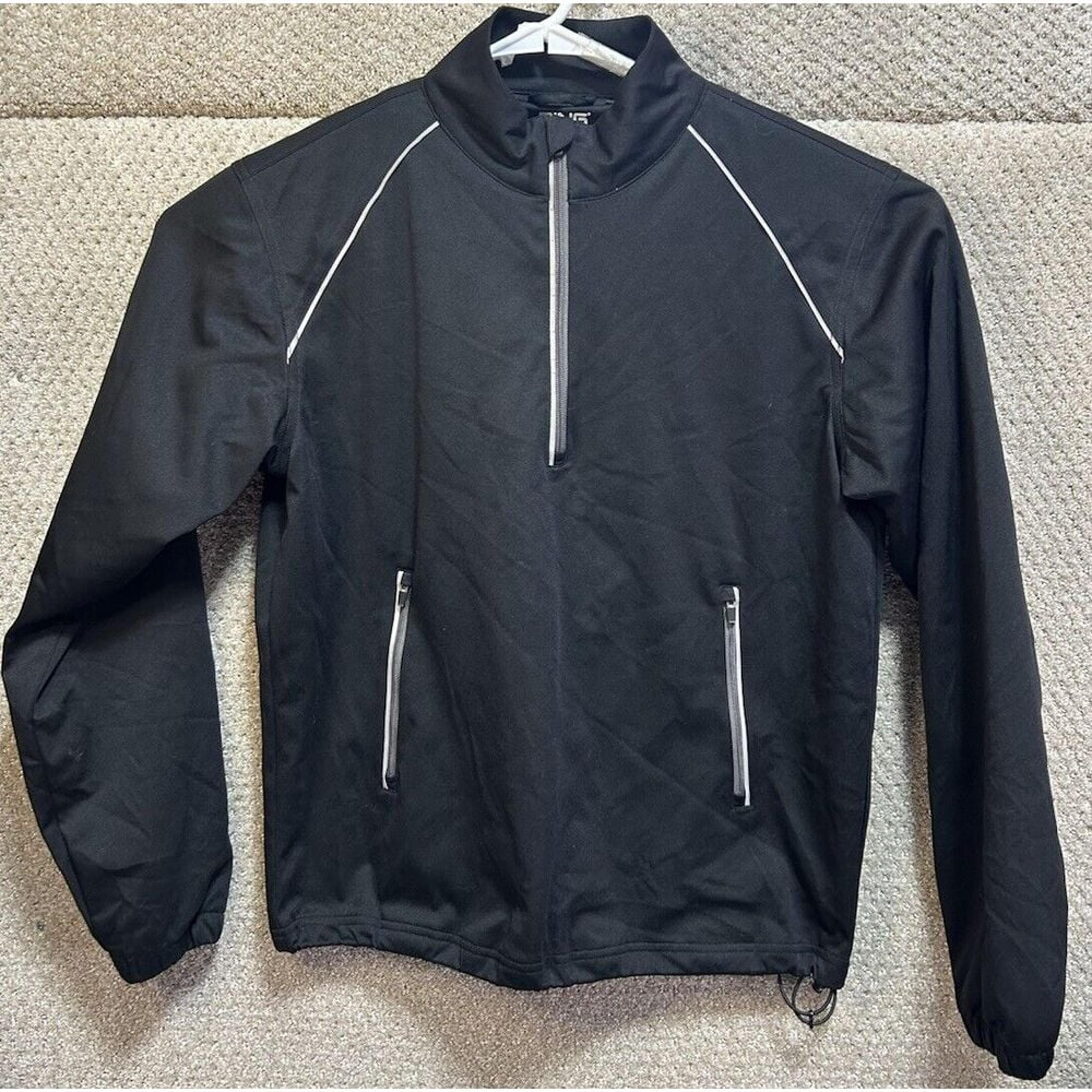 Ping Performance Quarter Zip Lined Ling Aleece Jacket Black Men's Size Small