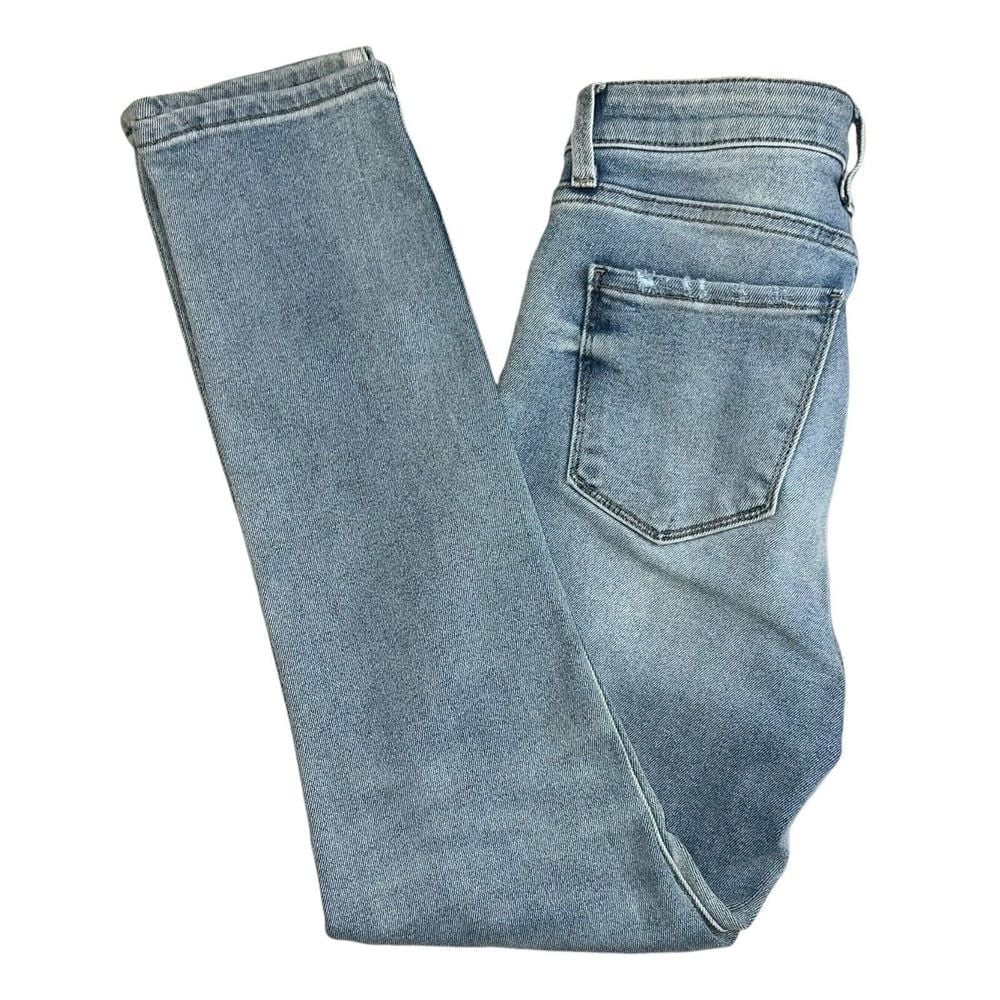 Evereve Womens 25 Light Wash High Rise Distressed Ever Straight Jeans