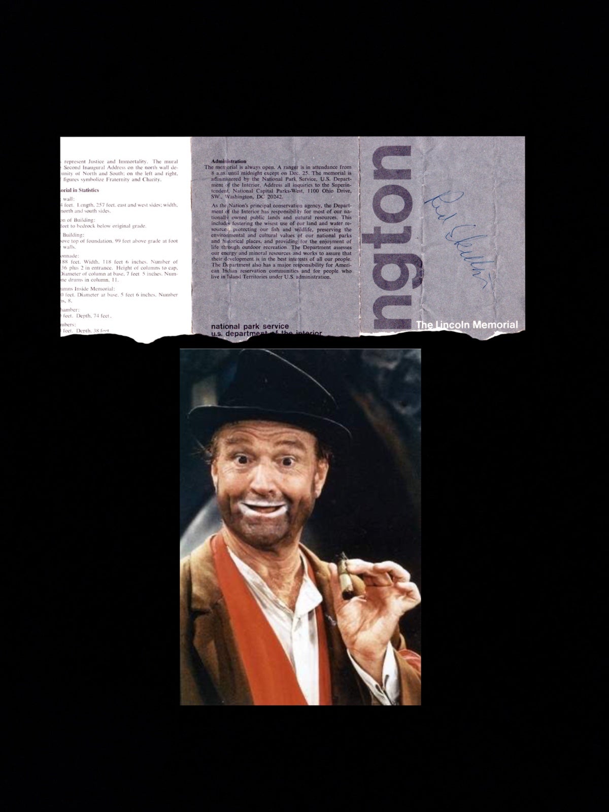 SIGNED RED SKELTON TV COMEDIAN AUTOGRAPHED PAPER TELEVISION STAR FREDDIE 50’s