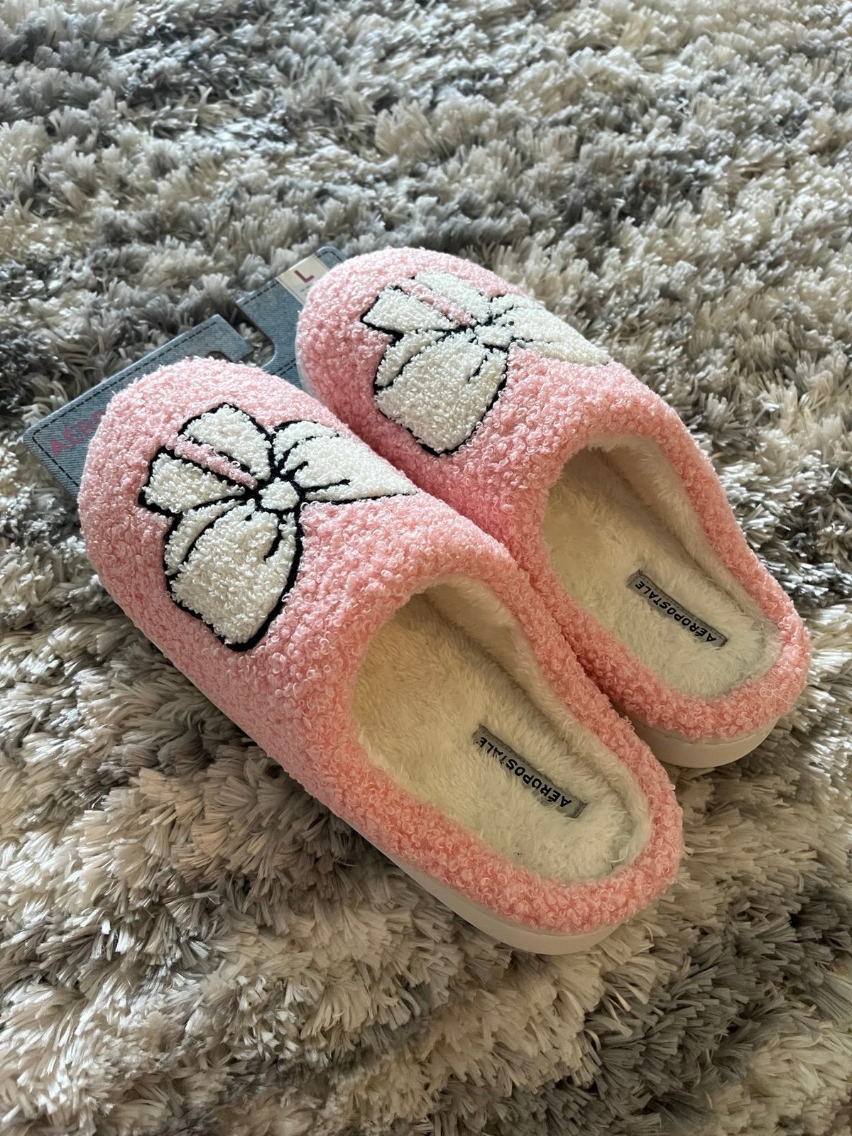 PINK bow slippers