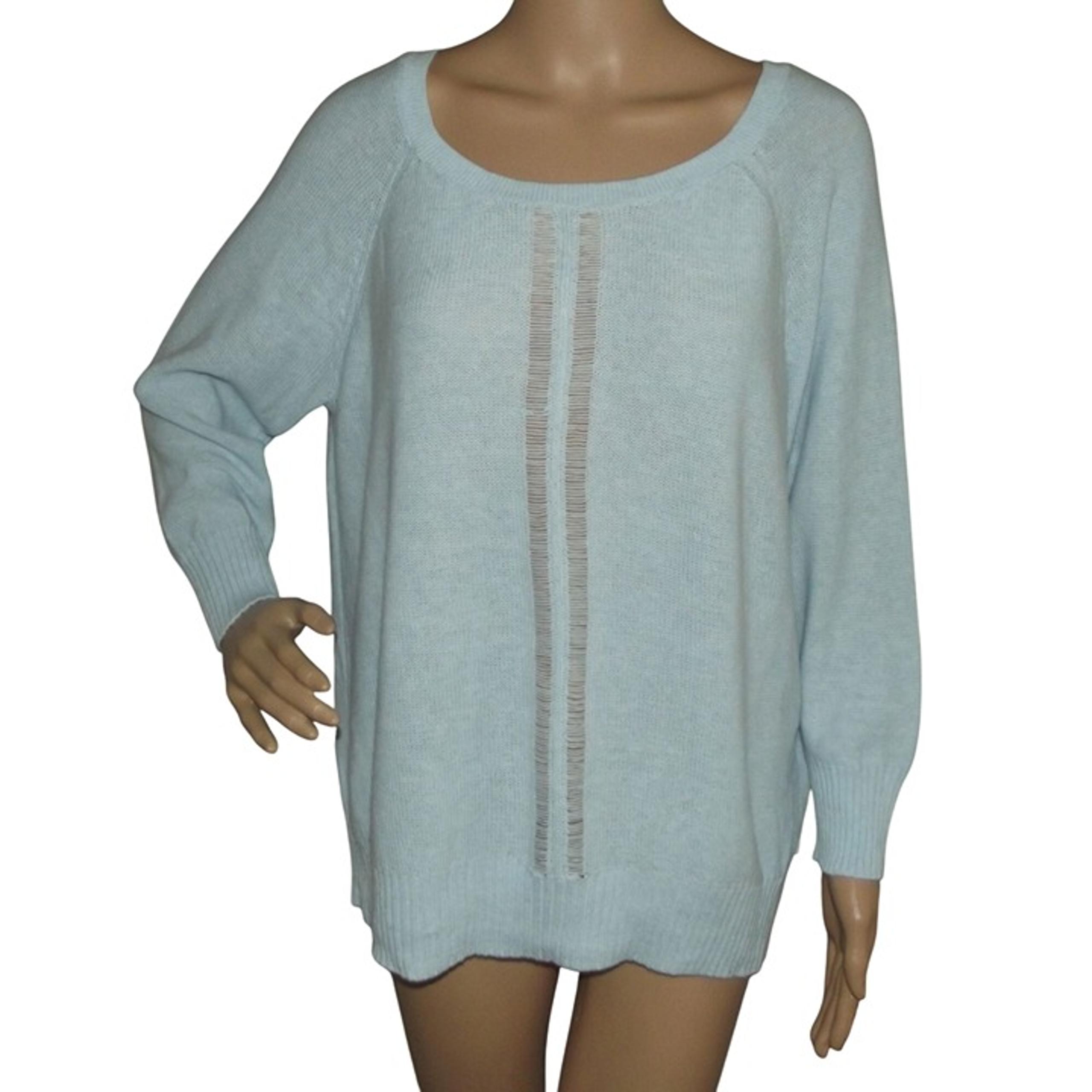 American Eagle Sweater Womens XL Light Blue Heather long sleeve scoop neck ae