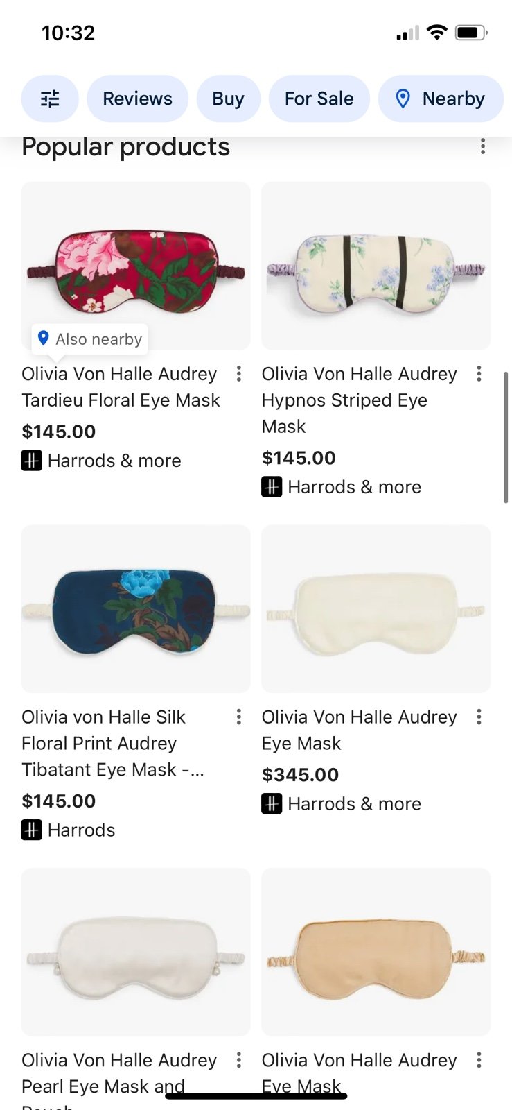 Olivia Von Halle Audrey Keaton Silk Sleep Eye Mask red checkered - detail
