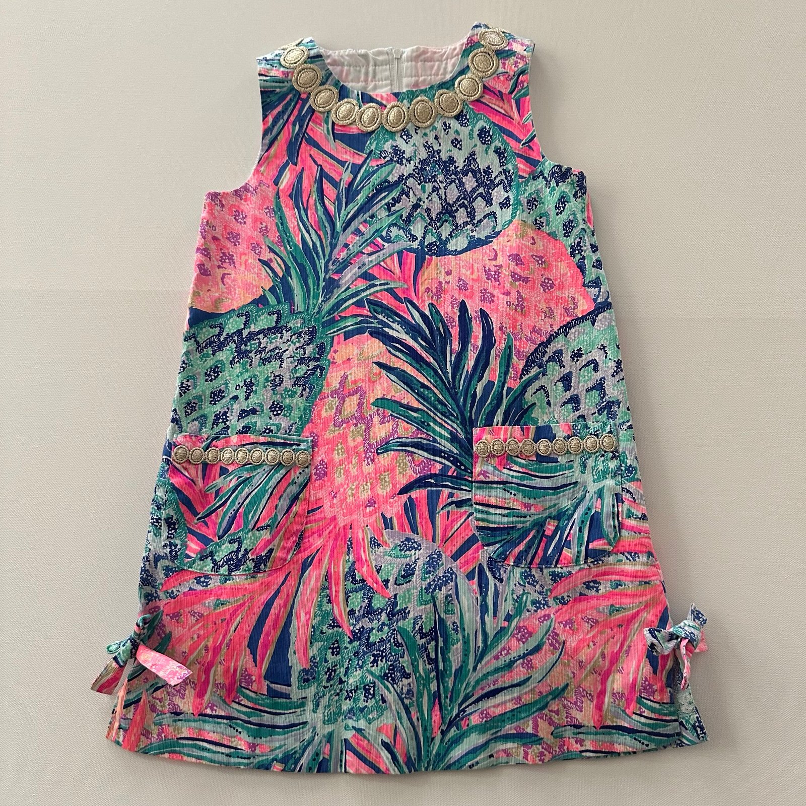 Lilly Pulitzer Girls 8 Pineapple Shift Dress Gypset Paradise
