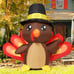 4FT Tall Thanksgiving Inflatables Turkey Baby in Hat with Built-in LEDs
