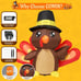 4FT Tall Thanksgiving Inflatables Turkey Baby in Hat with Built-in LEDs