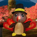 4FT Tall Thanksgiving Inflatables Turkey Baby in Hat with Built-in LEDs