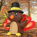 4FT Tall Thanksgiving Inflatables Turkey Baby in Hat with Built-in LEDs