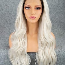 Beautiful Ash blonde wavy lacefront wig