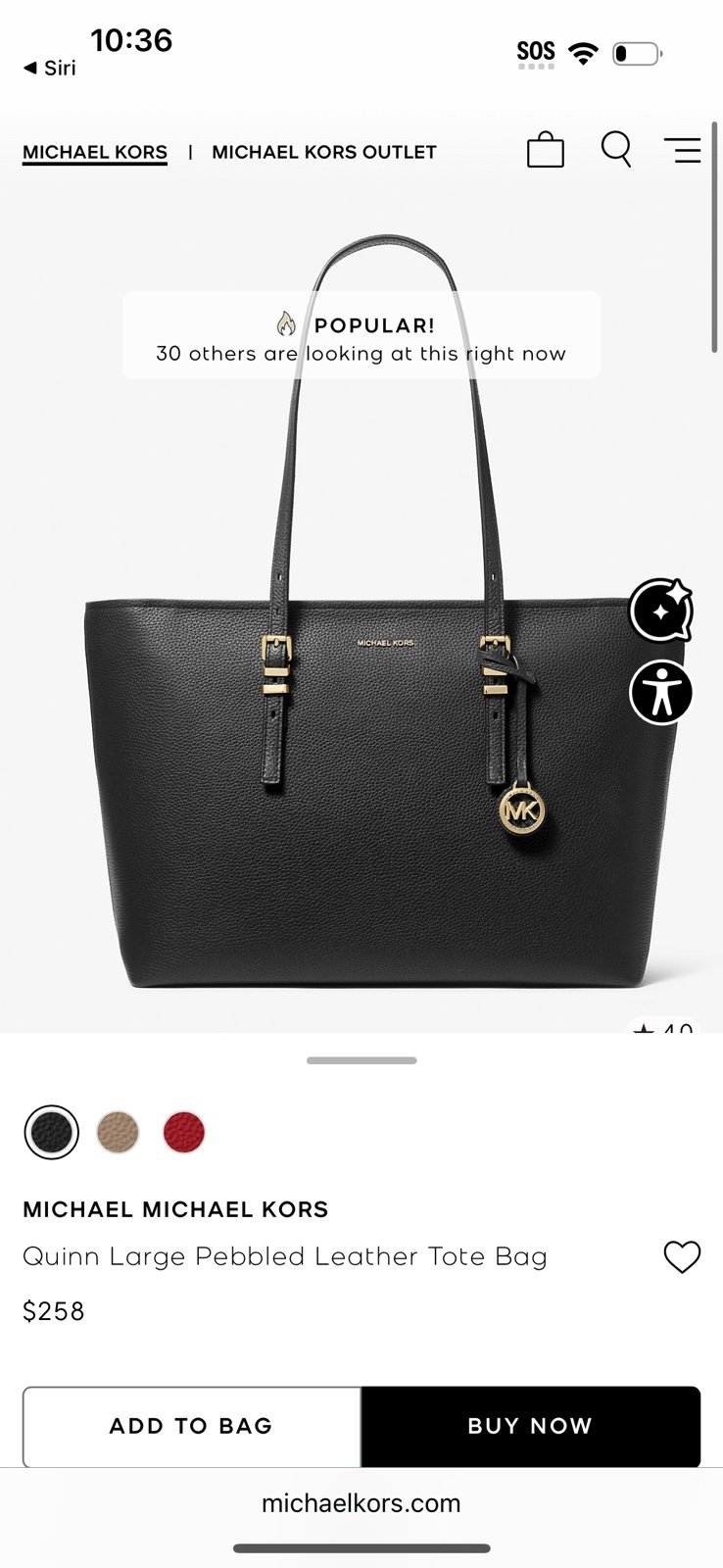 Michael Kors, black tote bag authentic