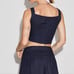 Motel Rocks Kayatra Denim Spaghetti Strap Chambray Indigo Corset Crop Top Tank S