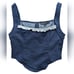Motel Rocks Kayatra Denim Spaghetti Strap Chambray Indigo Corset Crop Top Tank S