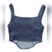 Motel Rocks Kayatra Denim Spaghetti Strap Chambray Indigo Corset Crop Top Tank S