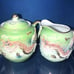 Vintage Fairyland China From Japan 3D Dragon Pastel Green Tea Set 15pc