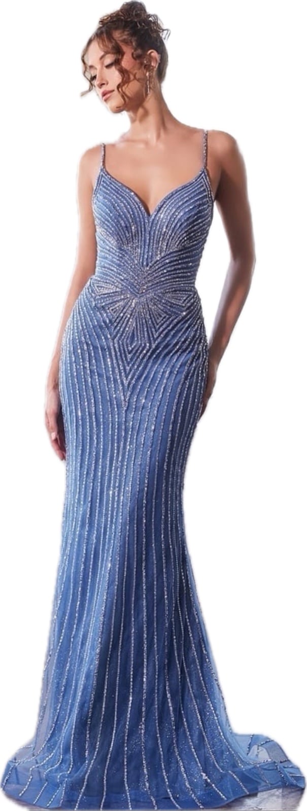 Blue Rhinestone Ladivine Dress SIZE 6