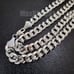 HIP HOP ICED SILVER TONE BRASS JESUS PENDANT & 925 STAMPED CUBAN CHAIN NECKLACE