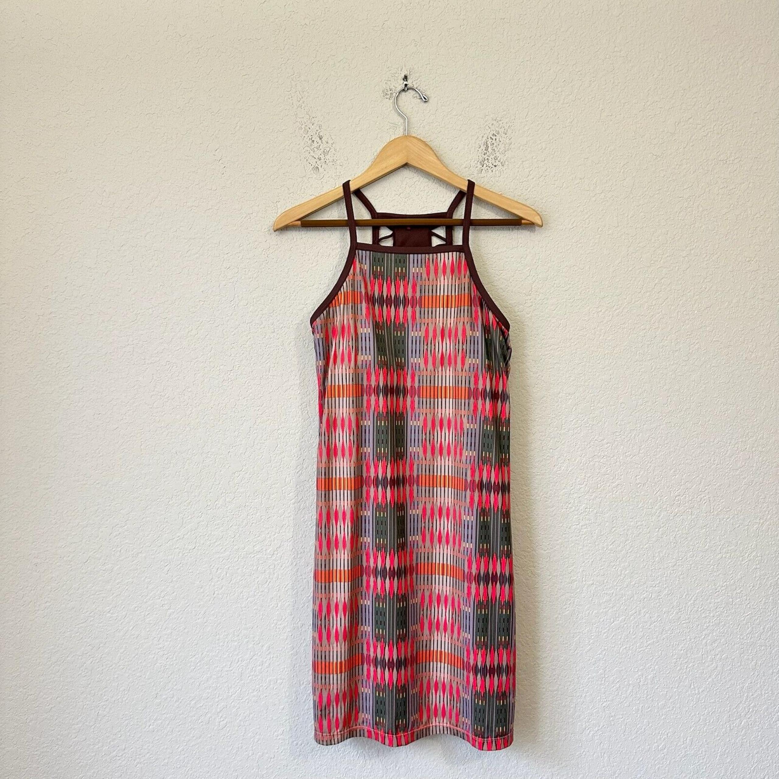 PRANA Ardor Mini Dress Multicolor Geometric Sleeveless Racerback Stretch