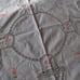 Vtg Handmade Hand Stitched Linen Card Table Tablecloth & 4 Napkins Heart Floral