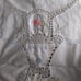 Vtg Handmade Hand Stitched Linen Card Table Tablecloth & 4 Napkins Heart Floral