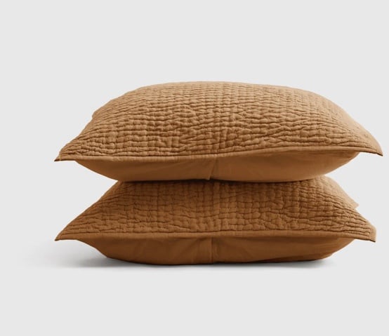 Quince European Linen Cotton Stitch Sham Set terracotta standard
