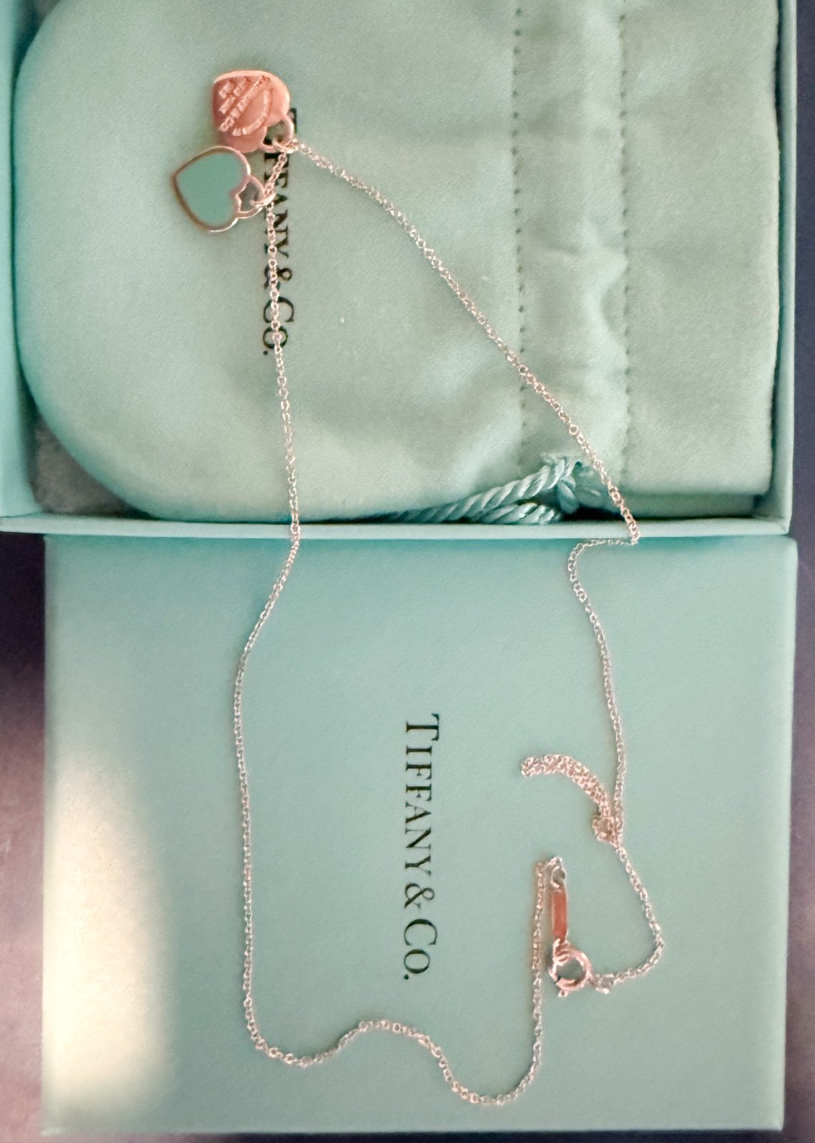 Tiffany & Co Mini double heart necklace