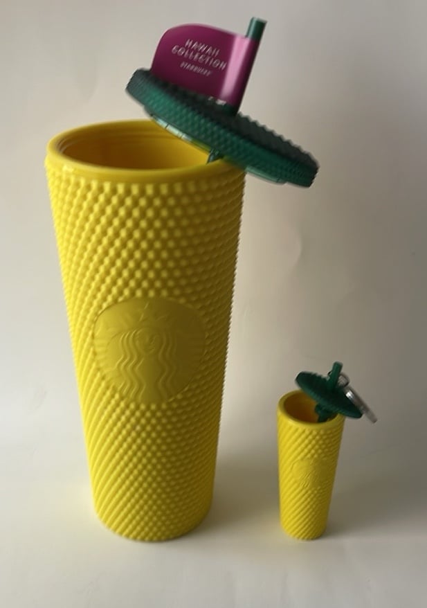 Starbucks Hawaii Limited Edition Pineapple Tumbler & Pineapple Keychain Bundle