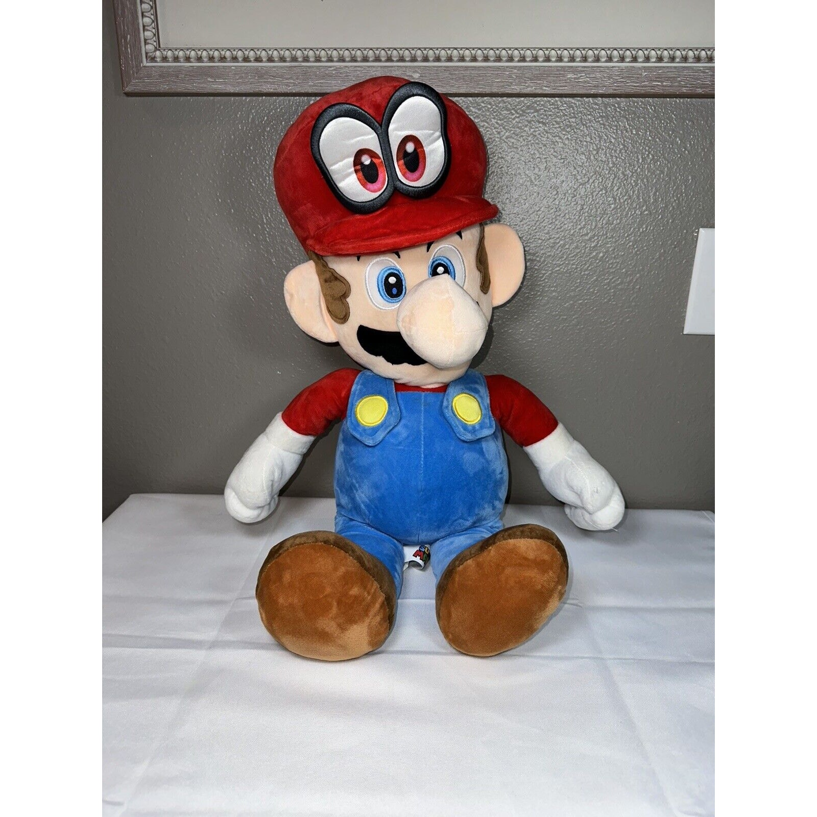 Super Mario Odyssey Cappy Plush 2020 Good Stuff Nintendo Jumbo Hat Eyes 25” RARE