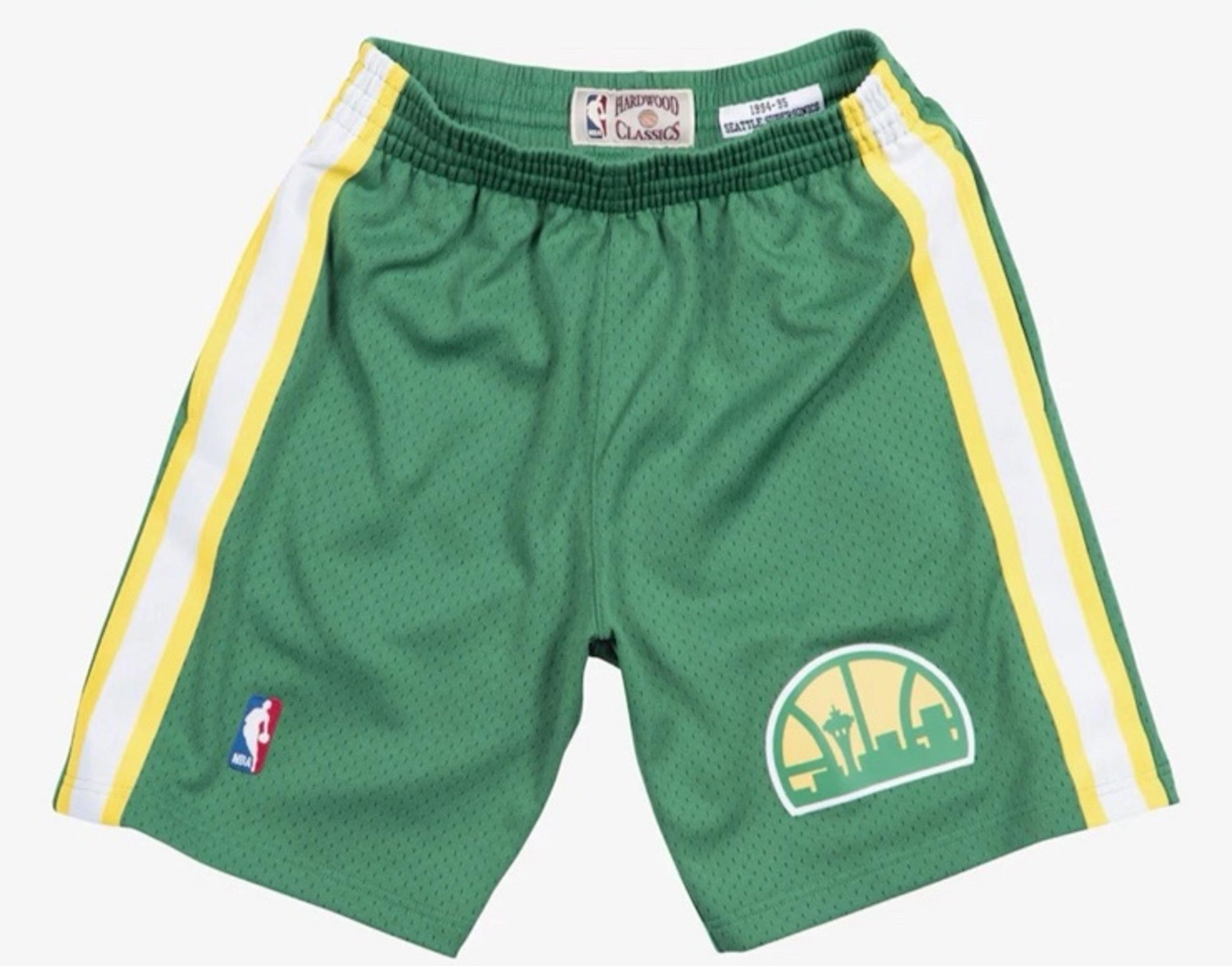 Mitchell & Ness Mens Swingman Road Shorts Sz S Small Green Seattle Supersonics