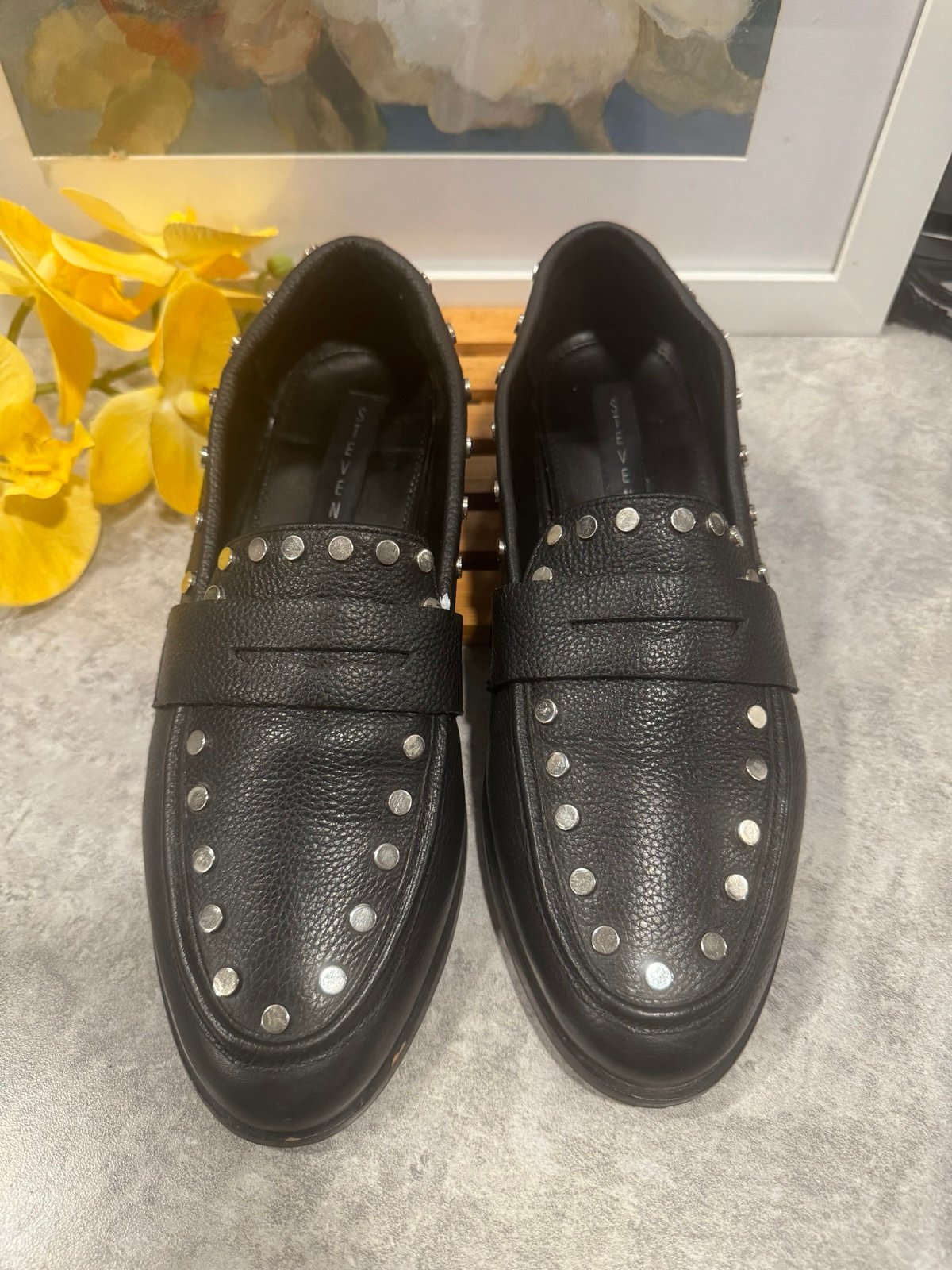 Steven By Steve Madden Women's Vilena Black Loafer Sz 9.5.