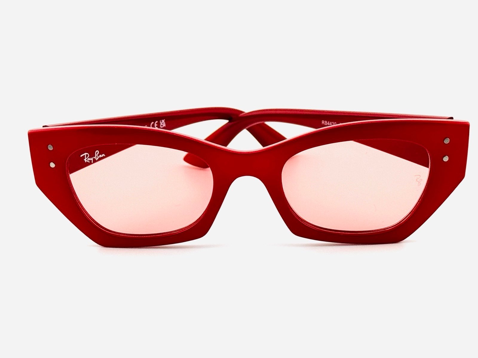 Ray-Ban Zena Sunglasses RB4430 Polished Red Cherry Frame With Pink Lenses Unisex