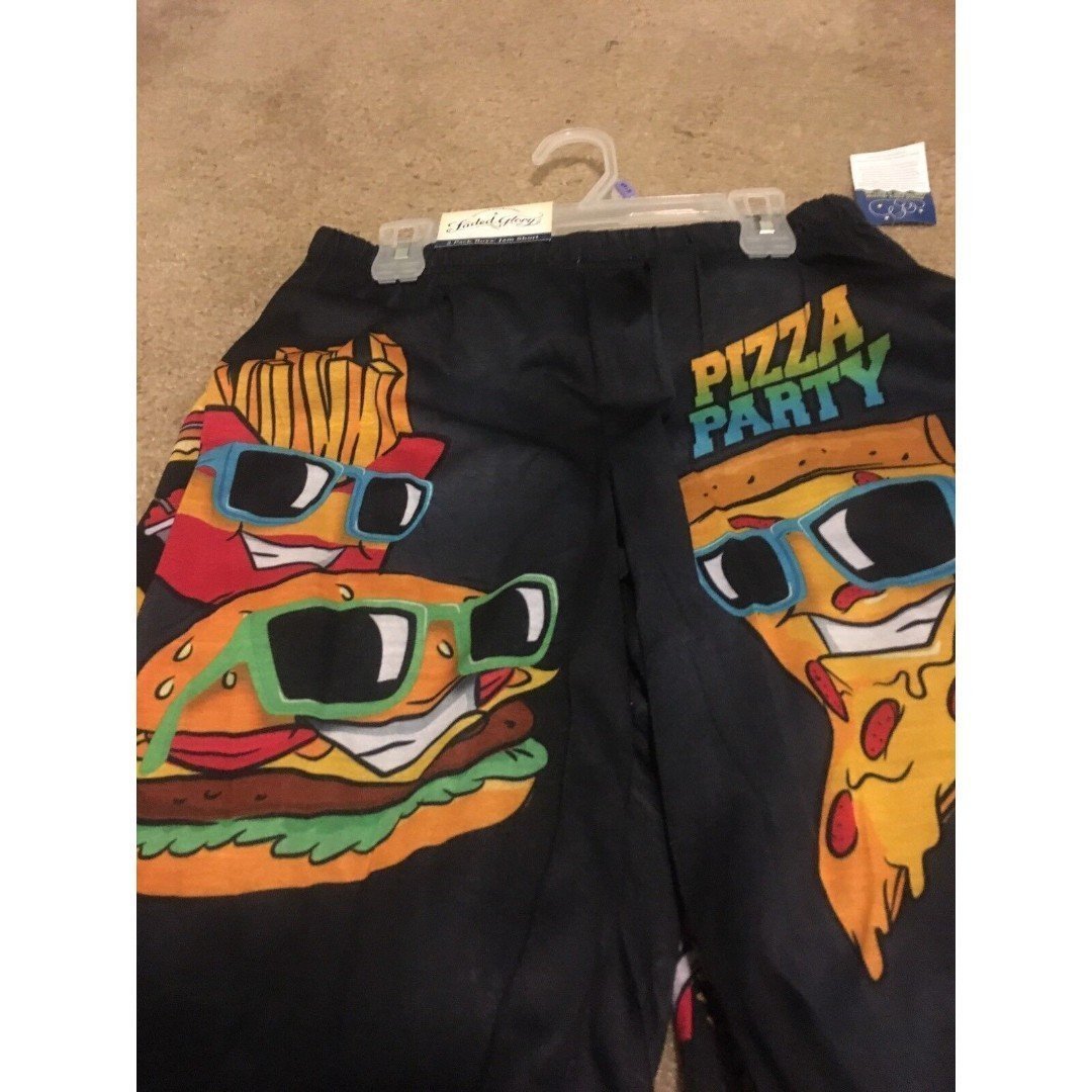 2pcs Faded Glory Boys Graphic Print Pajama Shorts Size XL Sleep Wear