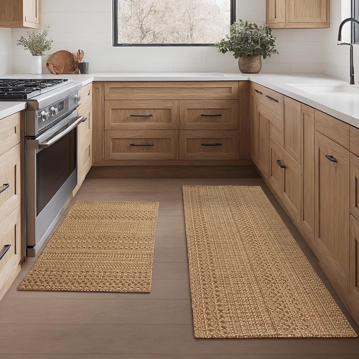 2 Pcs, Stain-Resistant, Machine Washable Mats 20 x30 +20 x48